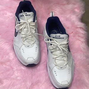 Nike Air Monarch IV 416355-102 White Leather Walking Shoes Lace up Men's 15
